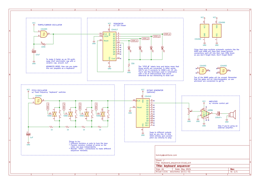 Keyboard sequencer schematic